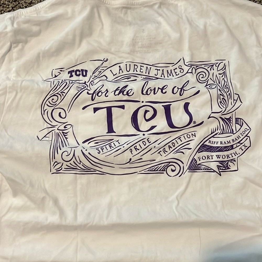 TCU Lauren James shirt sz small white